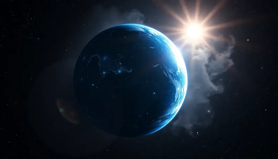 A newly discovered exoplanet with a gleaming, diamond-like surface.